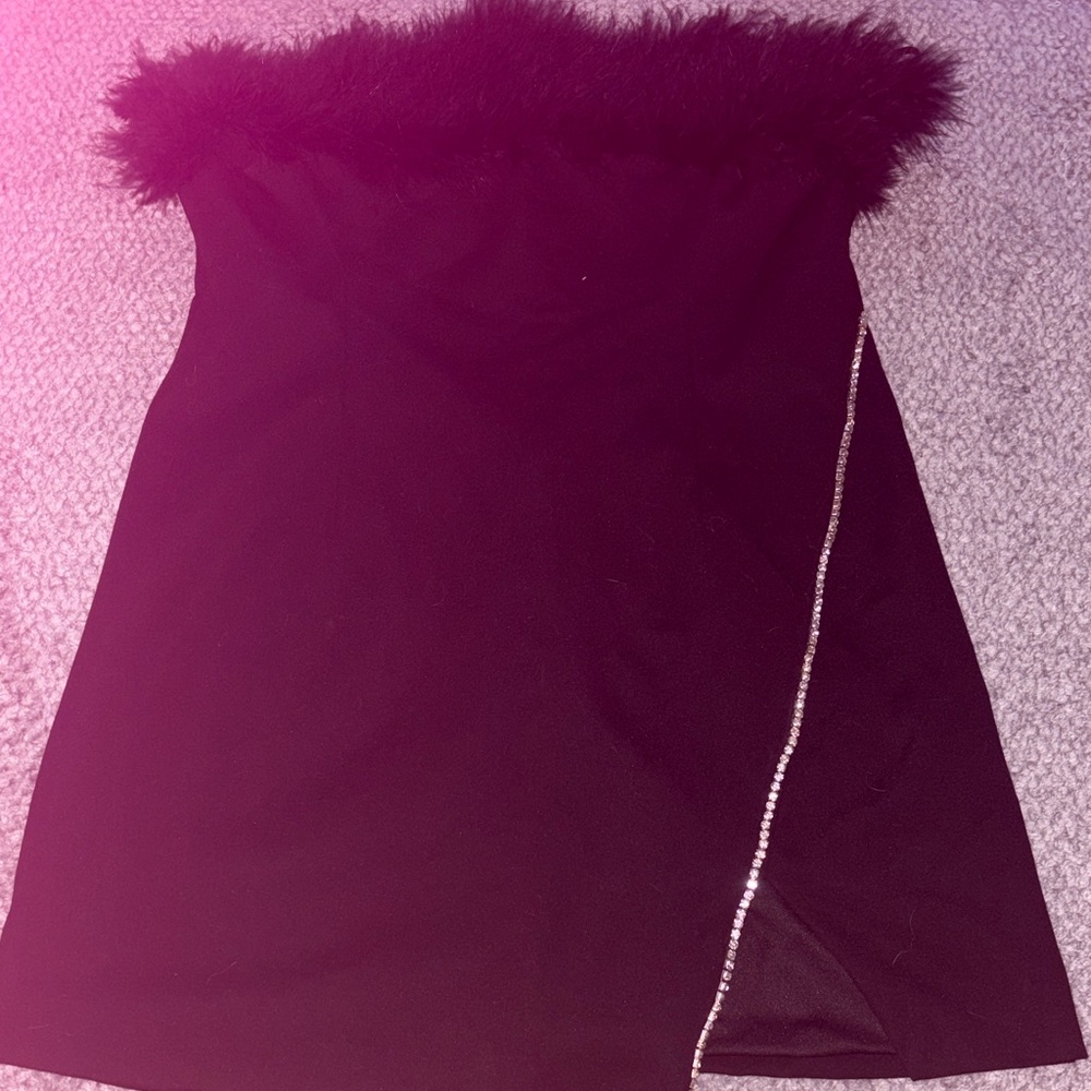 Forever 21 Black Strapless Dress with Silver Accent
